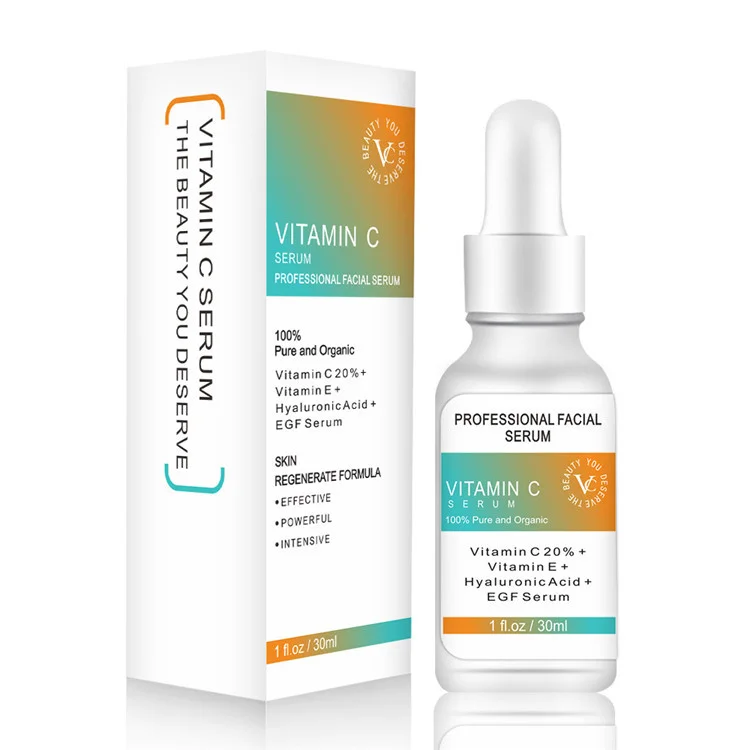

Amazon Hot Sale Custom Private Label Skincare Dark Spots Vegan Vitamin E Serum Herbal Extract Vitamin C Face Serum