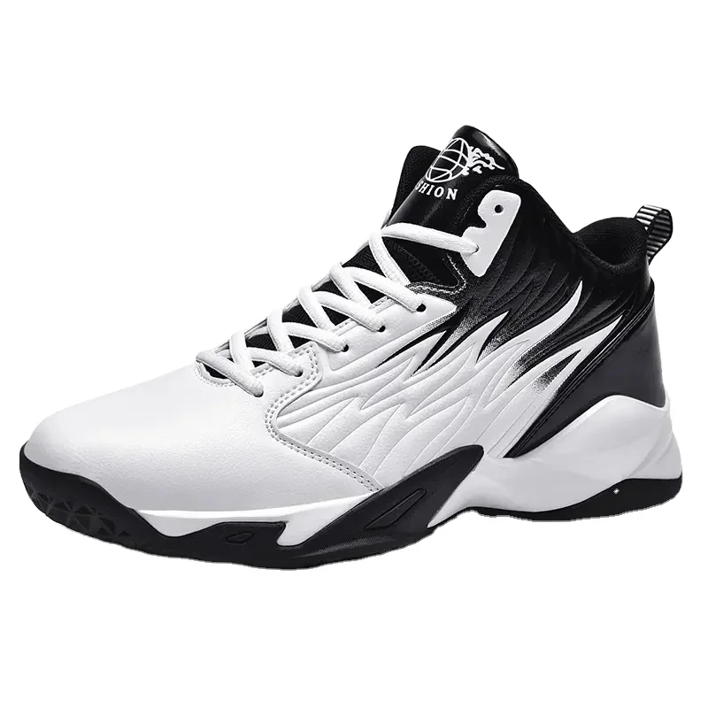 

Basketball Shoes Men's and Women's Lace-up Rubber-soled Sports Pu Mesh 9203