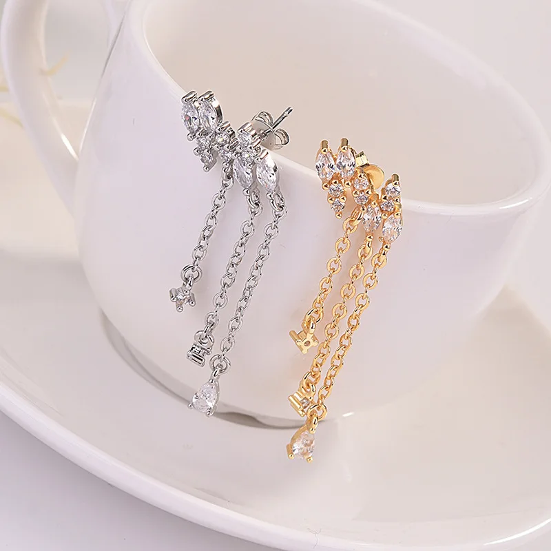 

Dropshipping Gold Filled Jewelry Earring for Women Wedding Garnet Style Tassel Drop Earrings for Amazon Ebay