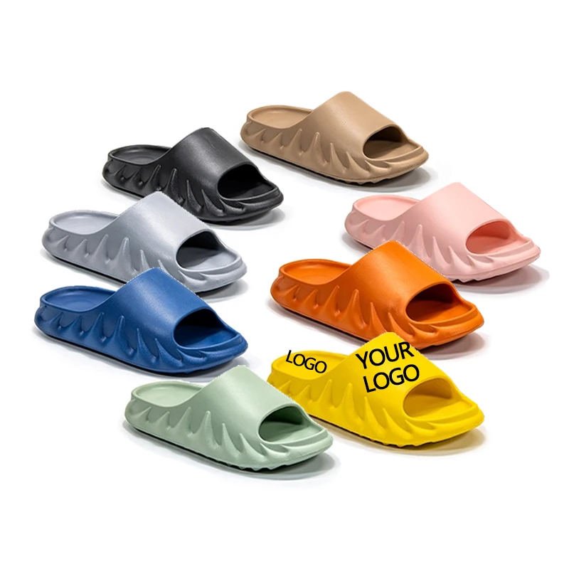 

2021 Custom LOGO designer women's house Slippers men's orange yezzy footwear famous brand Unisex yeezy slides, Orange, black, yellow,pink, blue, green, khaki, gray