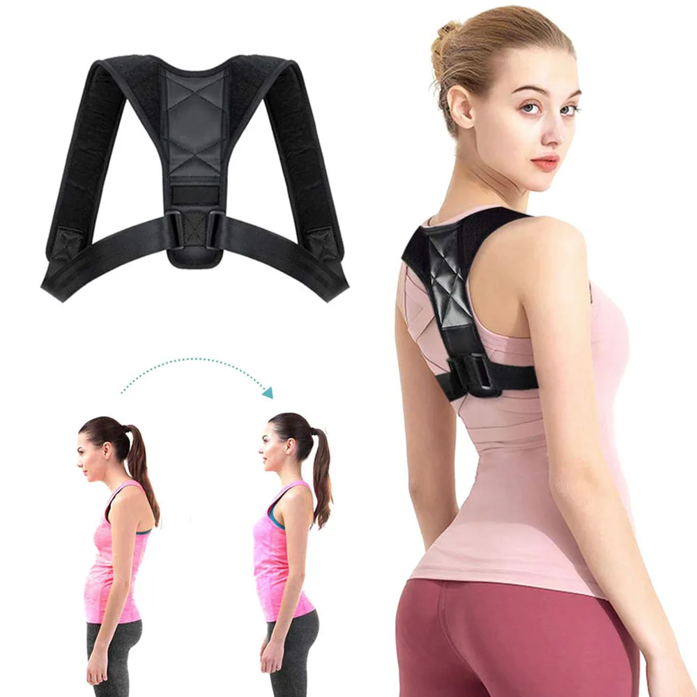 

Shoulder Back Support Belt Adjustable Posture Corrector Clavicle Spine Lumbar Brace Correction For Child Man Woman Single Size