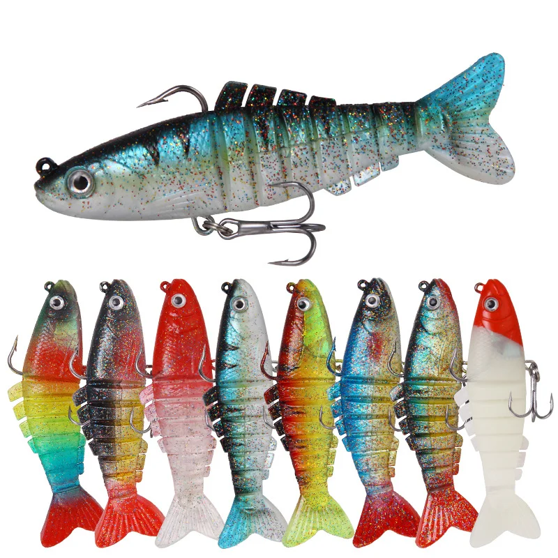 

9cm Multi Fake Bait Fishing Lures 3d Simulation Silicone Soft Fishing Lure Multi-col, 8 colors