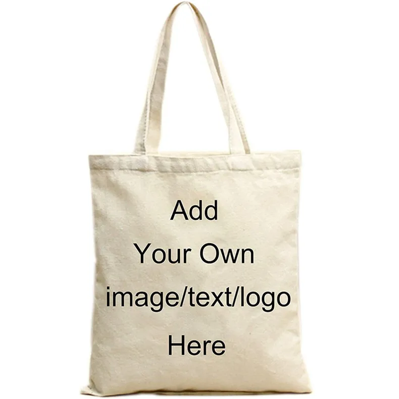 

cotton canvas custom print with logo tote promotional Bags, Accept customized color