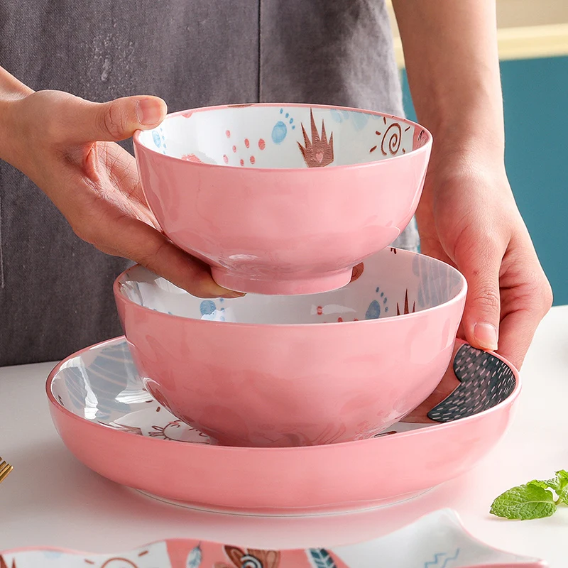 

5'' porcelain Bowls for Cereal, Salad, Dessert ,fruit bowls and plates Hot Assorted Colors ceramic bowl, Blue