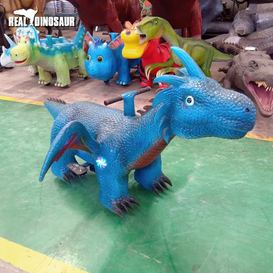 

Outdoor park coin operated amusement dinosaur rides