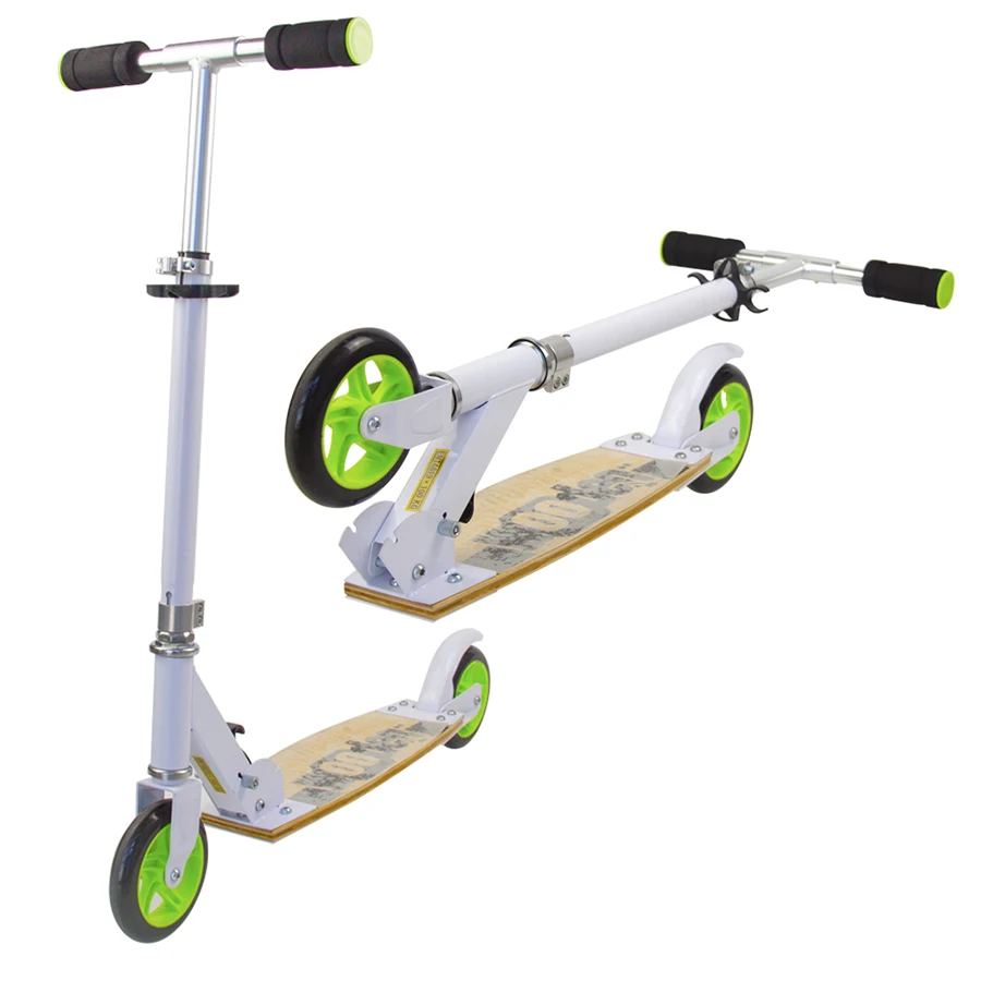 

New High Top Wooden Deck Kick Scooters Aluminium T-Bar Adjustable Durable Scooters, Customized color