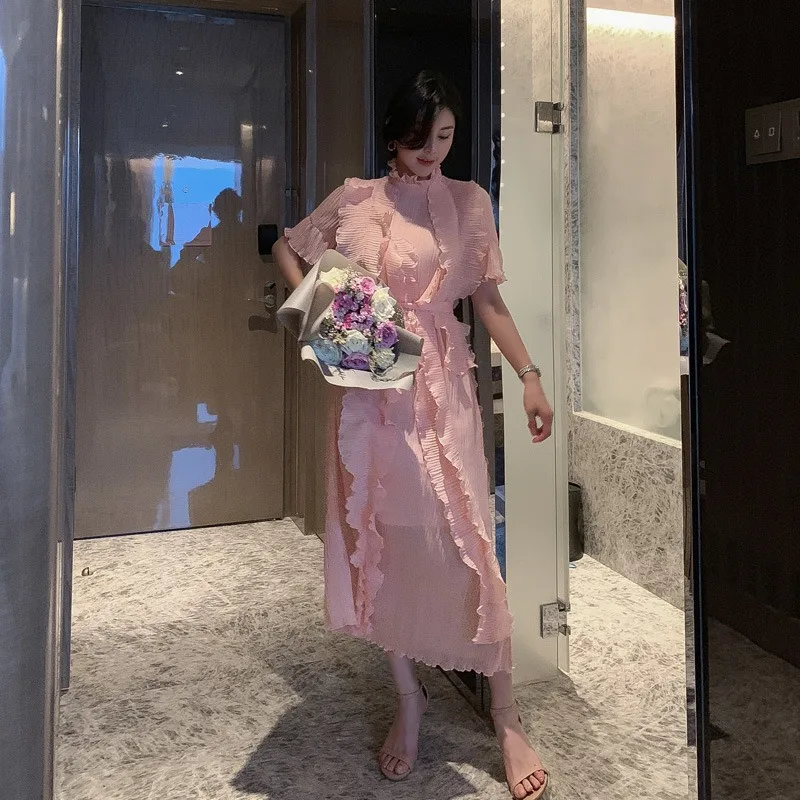 

Aliexpress 2021 Korean Summer Dress for Women Casual Maxi Dresses Korean Style Chiffon Dresses for Ladies