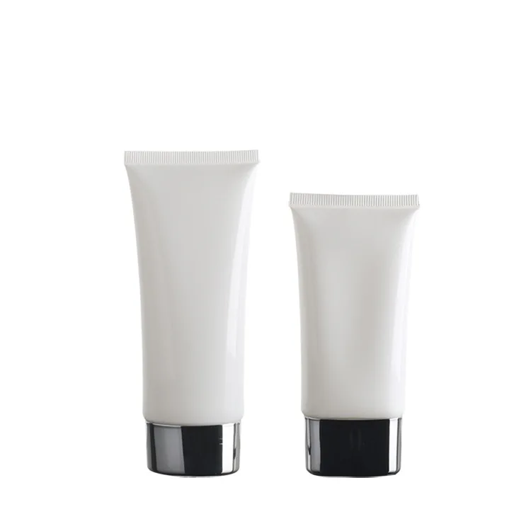 

50ml pearl white PE plastic face cleanser cosmetic bottle cosmetic plastic tube for cream packaging