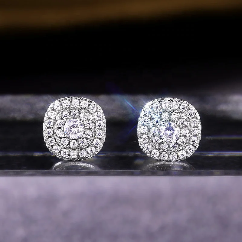 

New Design Luxury Crystal Stud Earrings Fashion Earrings For Woman Romantic Wedding Jewelry Accessories, Picture shows