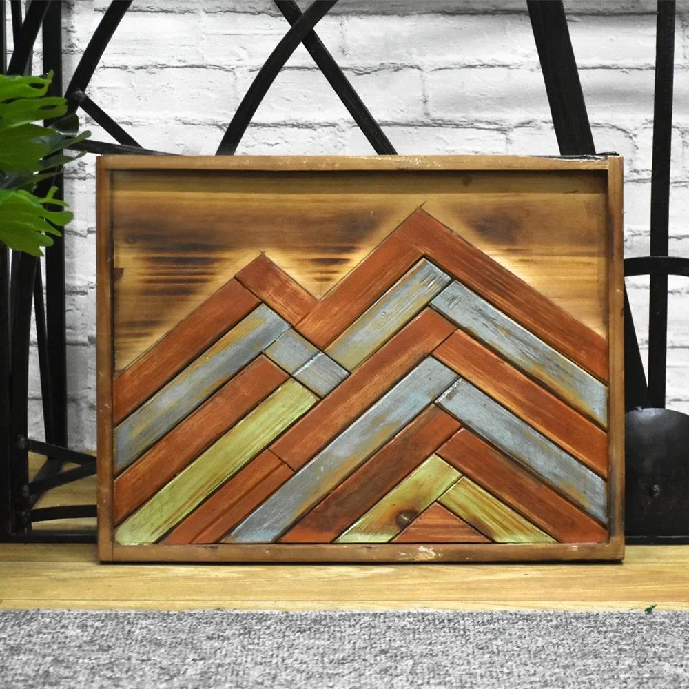 复古木材标志匾山木雕墙艺术为客厅