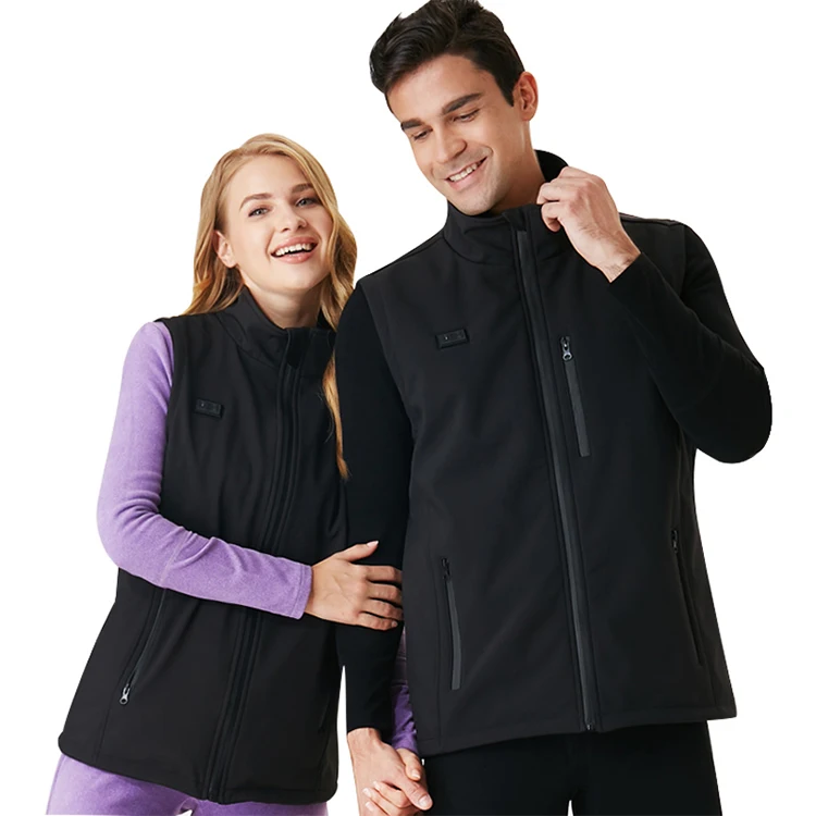

Factory direct supply Winter Women Men Charging Intelligent Heating Vest Outdoor Keep Warm Waistcoat, Black or custom