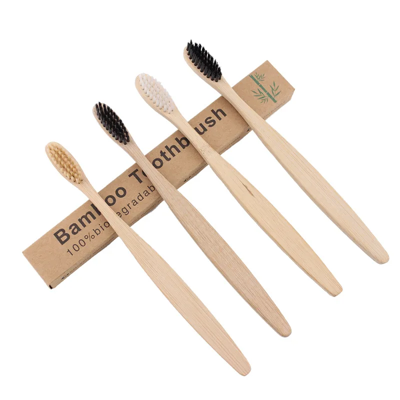 

Z1414 Custom Logo Hotel Oral Hygiene Toothbrushes Wooden Round Handle Tooth Brush with Box Bamboo Toothbrush, 3 colors
