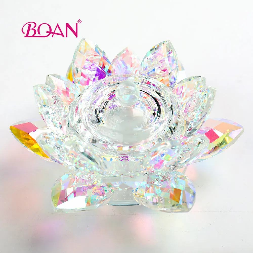 

BQAN New Arrival Gradient Colorful Lotus Glass liquid powder dappen dish bowl