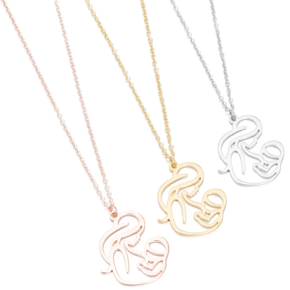 

Design Customized Mother Love Baby Stainless Steel Necklace Family Necklace Jewelry, Picture