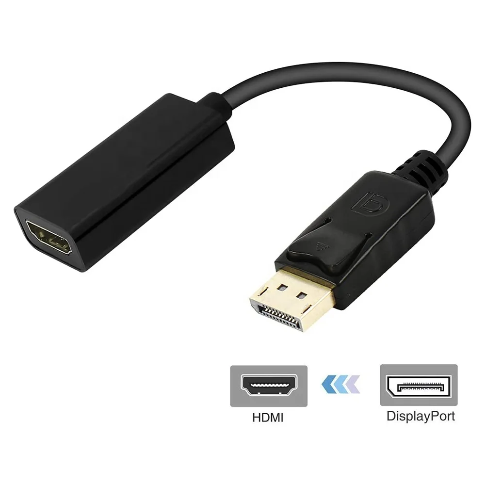 

20cm Gold-Plated DP Display Port DisplayPort to HDMI Male to Female Cable Adapter Converter