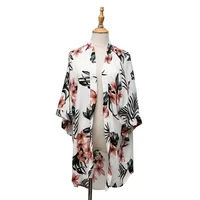 

Wholesale New Arrivals 2020 Factory Price Soft Rayon Fashion Floral Print Arm Sleeves Pretty Stylish Women Clothing Long Kimono