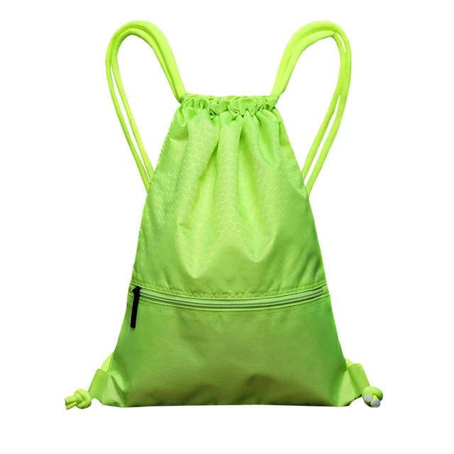 
Nylon Polyester Travel Basketball Sports Mesh Gym Drawstring Backpack Bag 