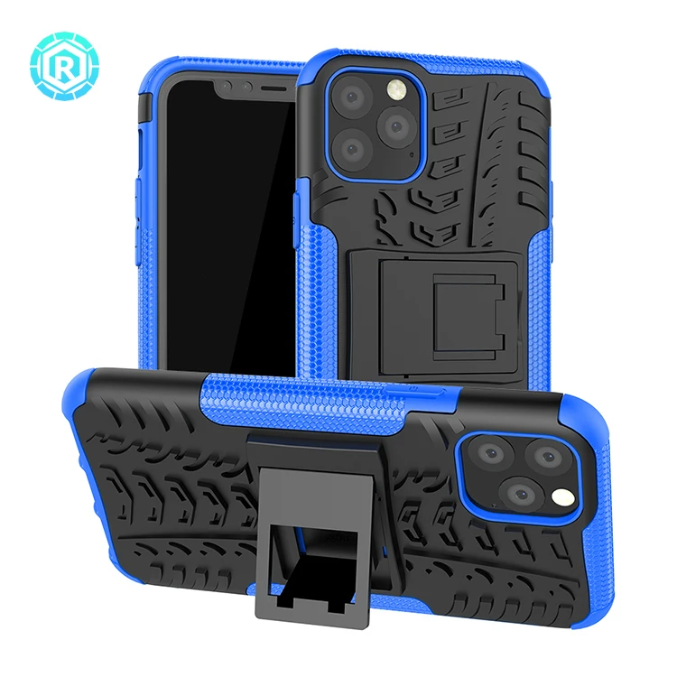 

High quality phone case for iphone 11 pro kickstand TPU PC case for iphone 11 pro, Black, blue, green, orange, pink, purple, red, white