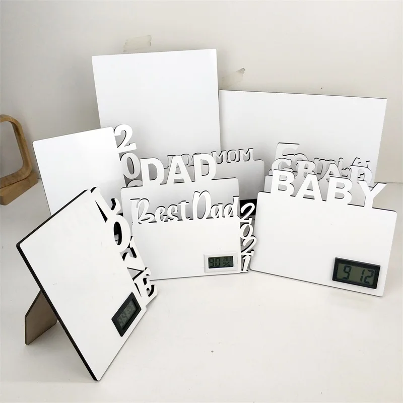 

7 inch Dye sublimation photo frame digital clock ins popular 2020 new creative felt for gift, White