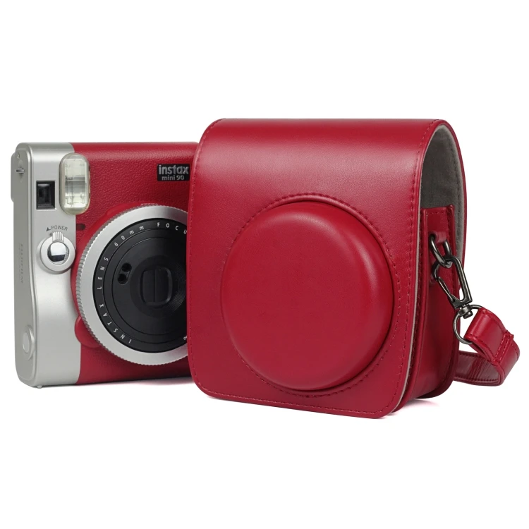 

High Quality Solid Color Durable Full Body Camera PU Leather Case Bag Camera Bags with Strap for Fujifilm Instax mini 90