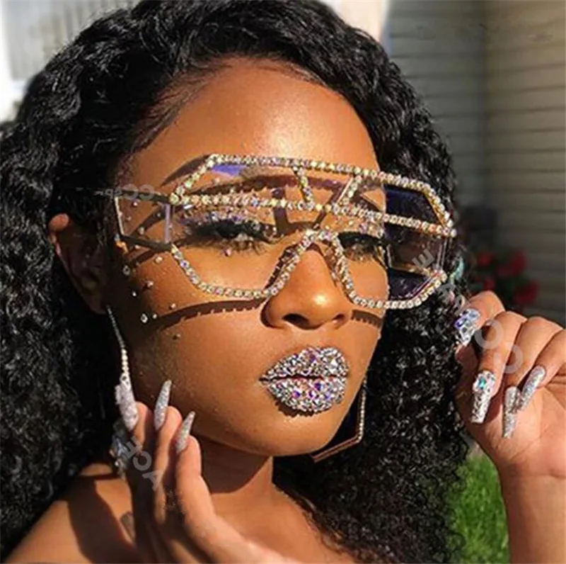 

YTSKD1639 wholesale sunglasses china Oversized Metal Eyewear Diamond Rhinestone Bling Frame Woman shades sunglasses 2021, 8colors