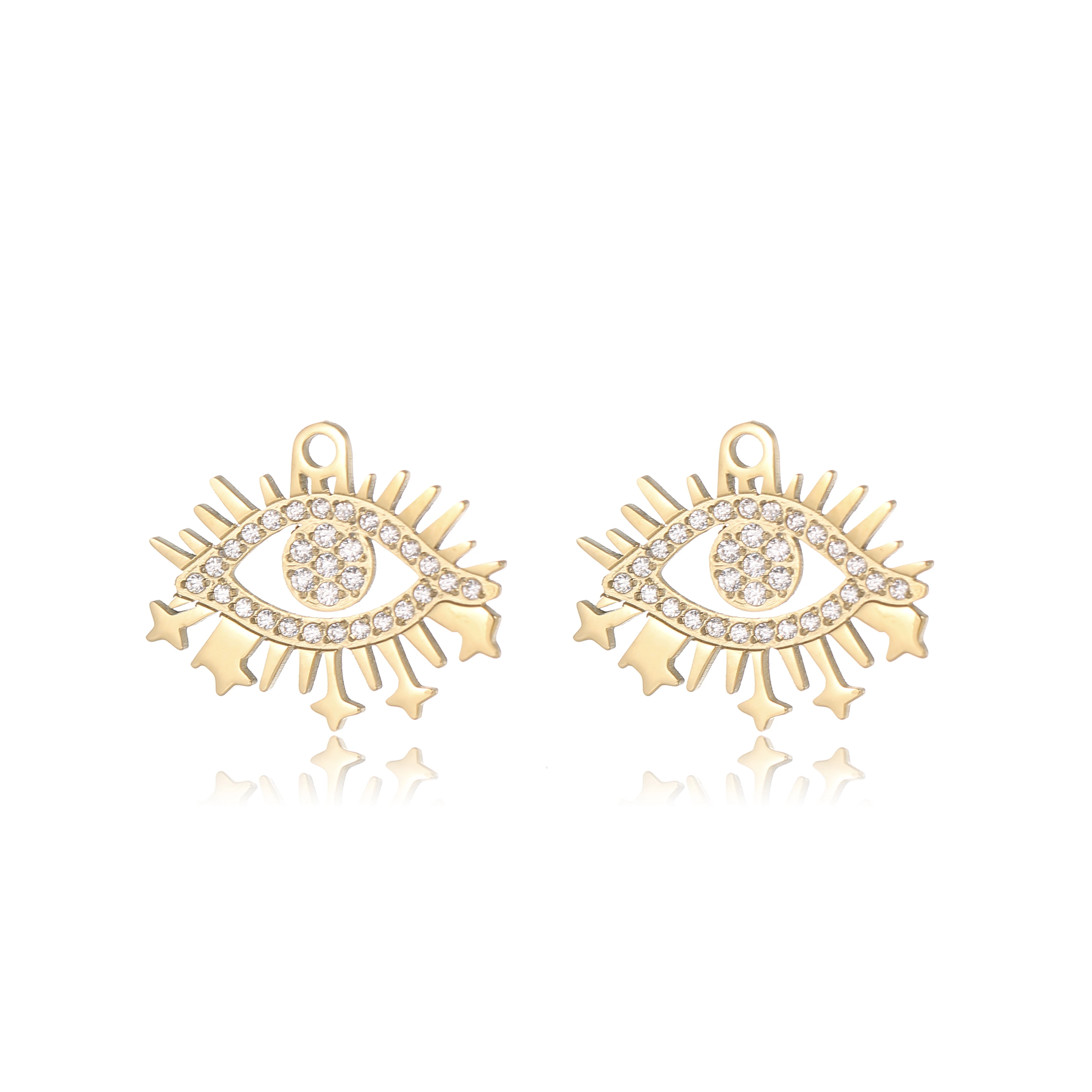 

Lucky Jewelry Making Diamond Star Eyes Custom Iced Out Pendant Cheap Crystal Charms