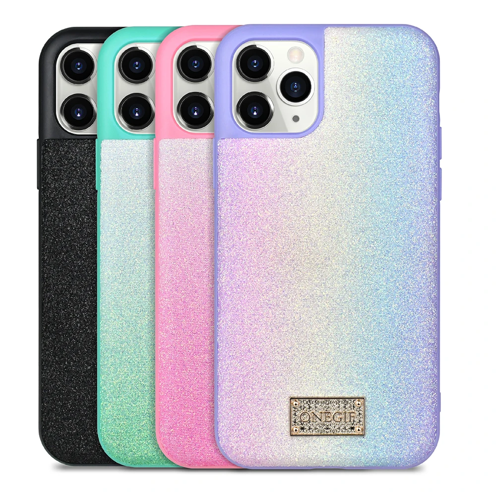 

PULOKA Luxury Glitter Gradual Candy Color Diamond Shining Sparkle Cell Phone Case Cover for iPhone 12 11 Pro Max Girl Phone Case