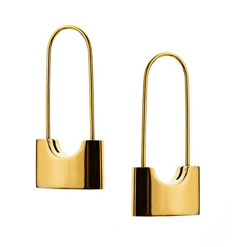 

Dainty Lock Hoop Earrings 18K Gold Plated Brass Minimalist Simple Faith Love Cross Lock Hoop Earrings Jewelry for Women