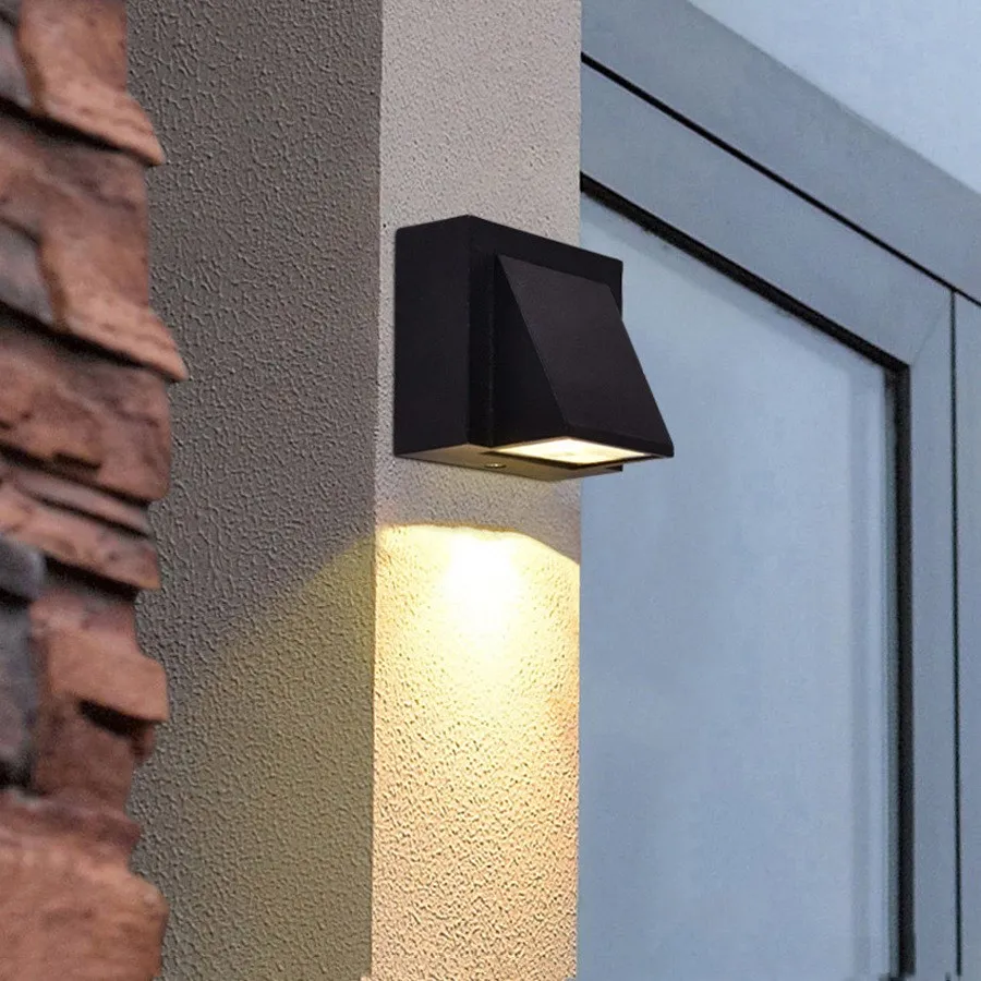Outdoor waterproof wall mounted lights golden simple light