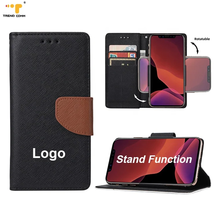 

Double Magnetic Slots For iPhone 12 11 Pro Max Xs XRX 6 7 8 Plus Flip Leather Card Holder Universal Wallet Blank Phone Cases