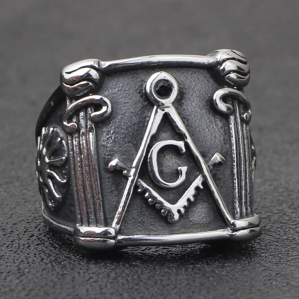 

Retro Titanium Steel Wide Men's Rings Punk Style Stainless Steel Size 7-12 Chunky Steel Ring For Men
