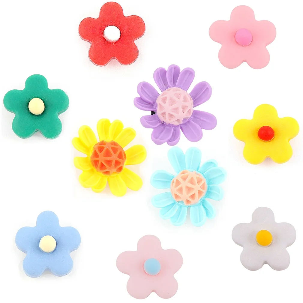 

Multi-Style MIX DIY Resin Flower Shoe Buckles PVC Clog Charms Fashion Accessories Resin Daisy Flower Croc Charms, Picture show