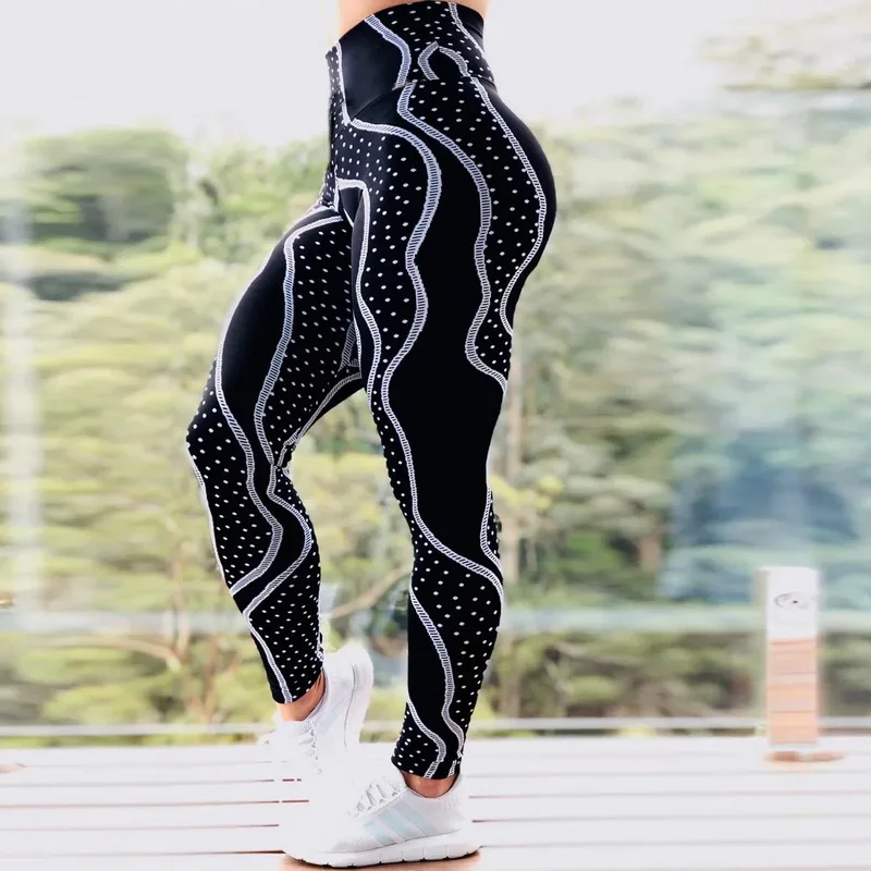 

Latest Design Printed Sport Fitness Trousers Pants Gym Workout High Waist Yoga Leggings