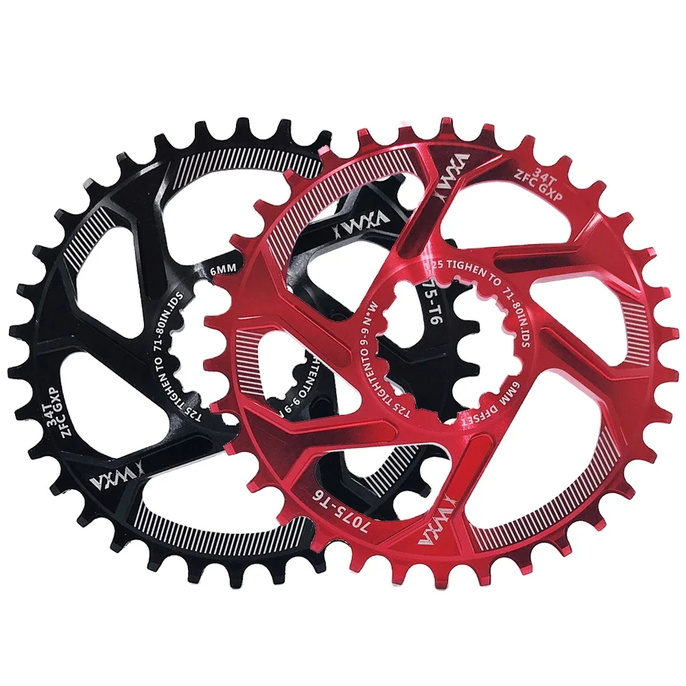 

6mm MTB GXP bicycle Crankset fixed gear Crank 30T 32T 34T 36T 38T Narrow Wide Chainring Chainwheel for gx xx1 X1 x9 GX, Black red blue green yellow