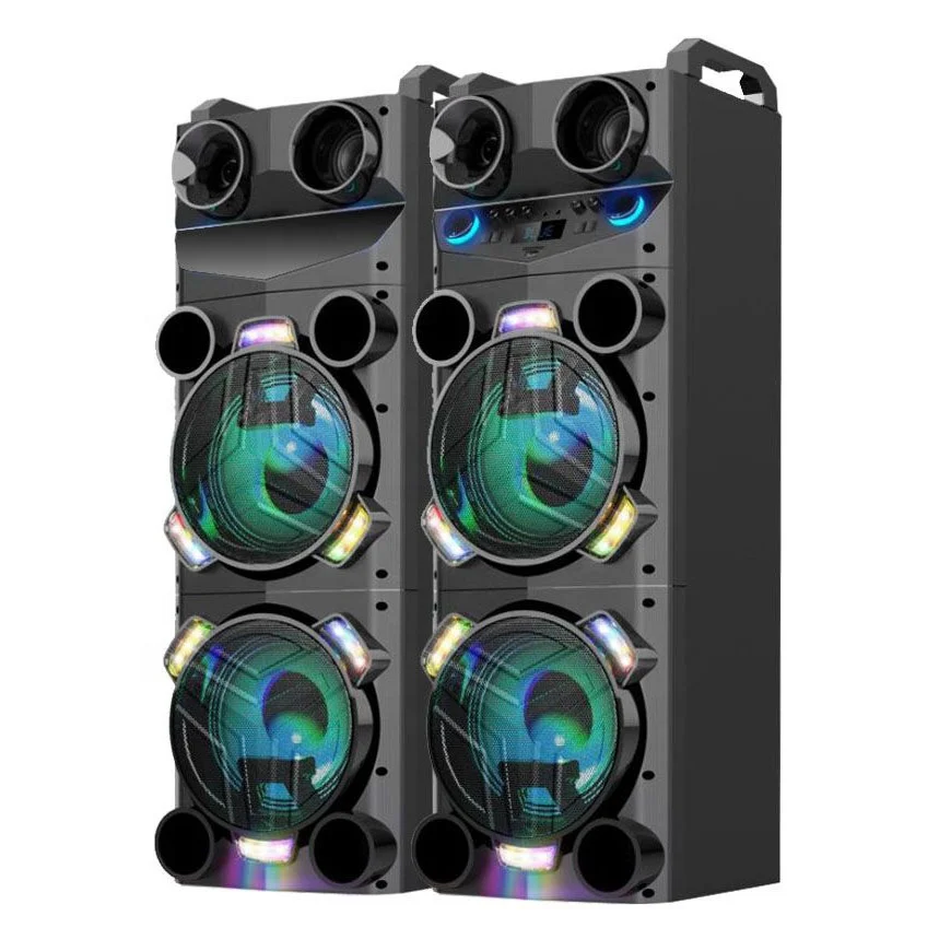 

Bass DJ Good Sound 2.0 Home Theater System Double 10 Inch Active Pair Stage Speaker With USB/SD/FM/Blue tooth/Disco LED Lighting, Black