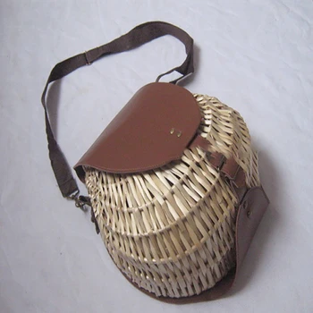 wicker basket leather straps