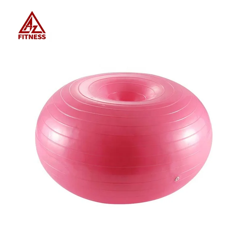 

Workout Gym Anti Burst Pilates Inflatable Body Fitness Exercise ECO Friendly Hot Sale PVC Balance Donut Custom Logo Yoga Ball, Pink, purple, blue, grey, red