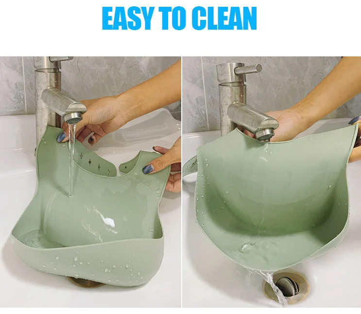 
Custom Colors BPA Free Food Catcher Soft Waterproof Silicone Baby Bib 