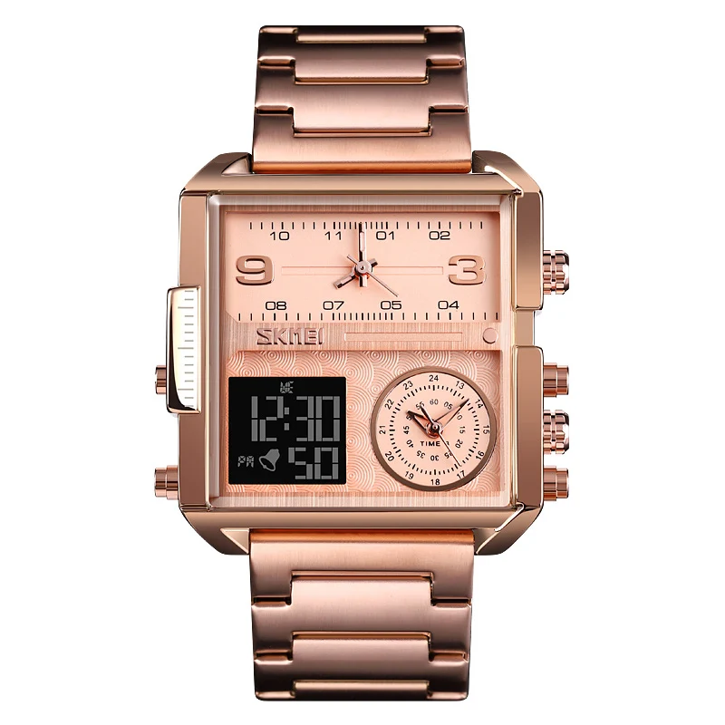 Waterproof digital minimalist men luxury stainless steel watch