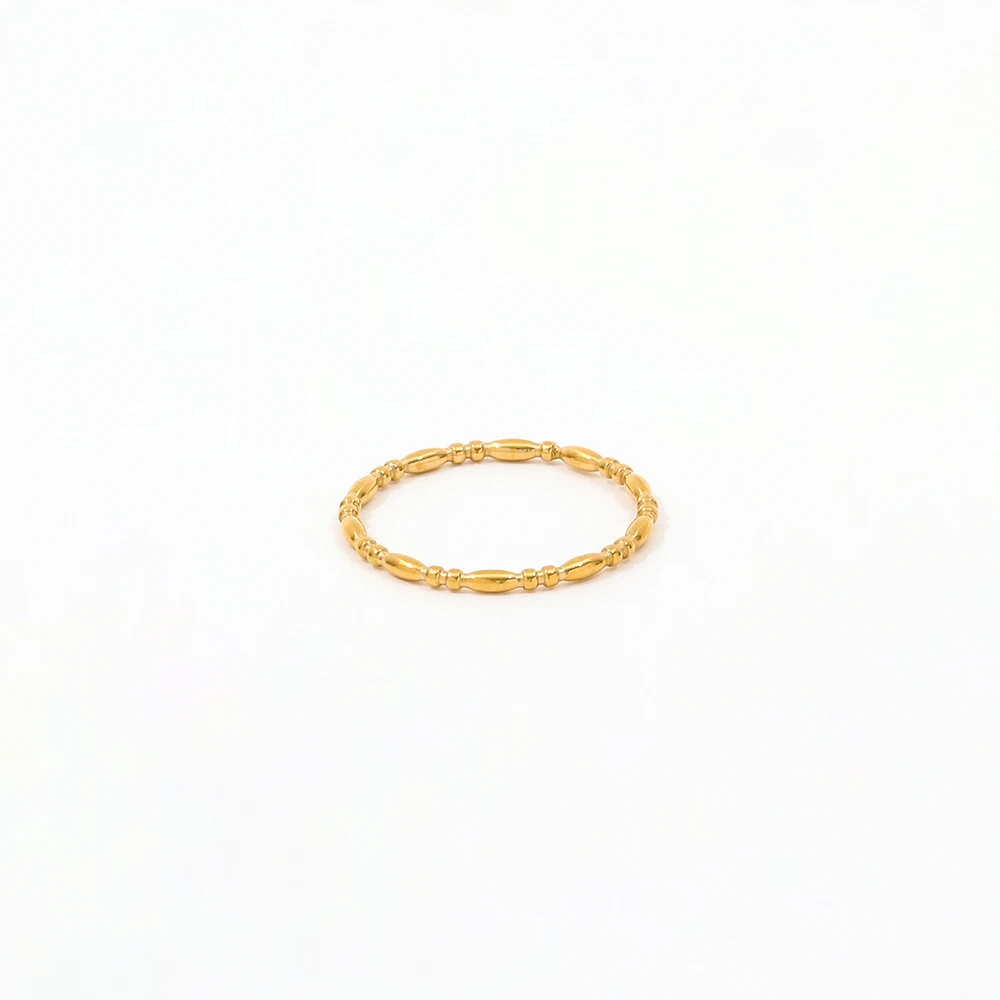 Joolim Jewelry Wholesale 18K Gold Plated Beads Stainless Steel Dainty Rings for Women Statement Rings