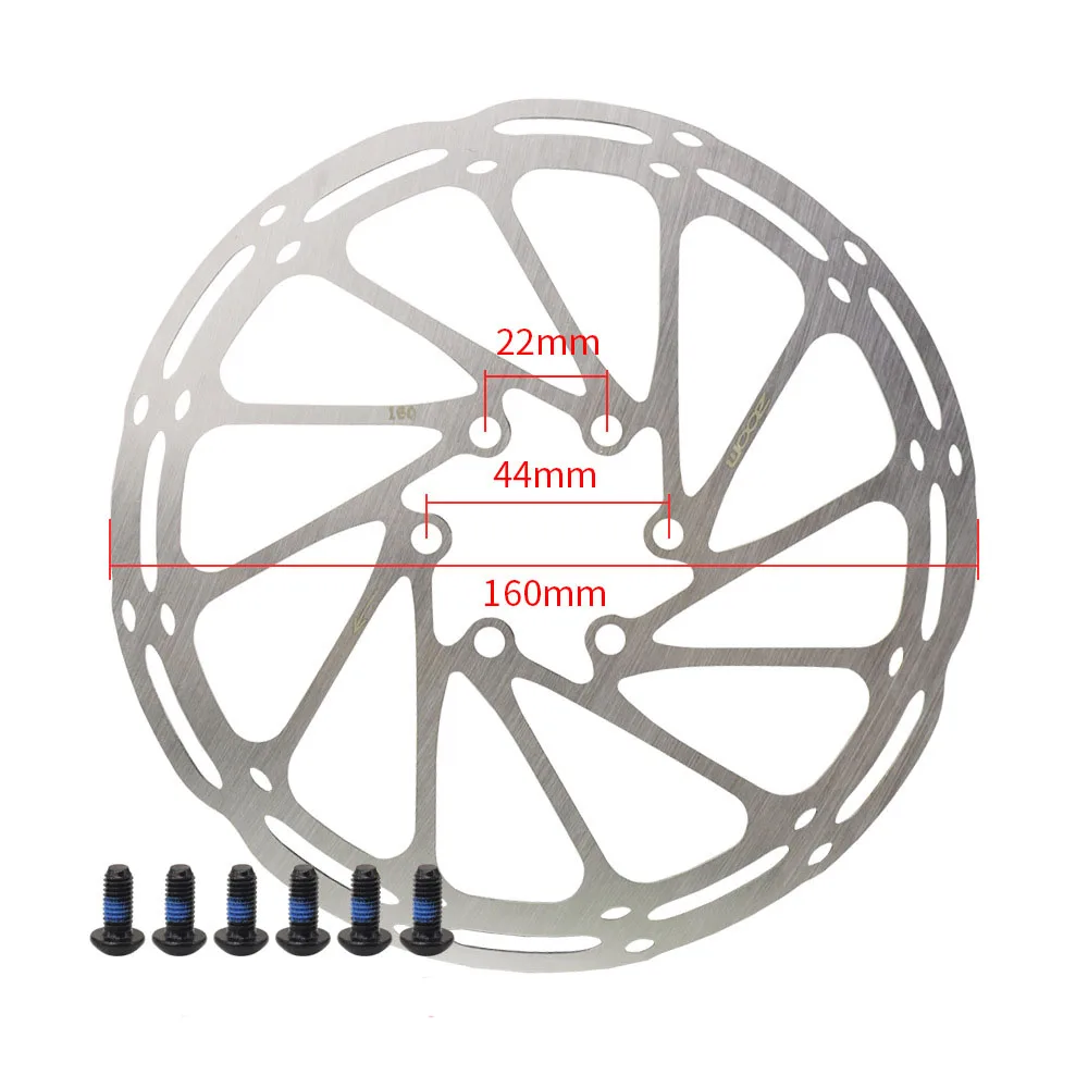 

ZOOM High quality centerline 160mm 44mm stainless steel MTB bike brake disc rotors with 6 bolt bicycle disc brake rotor, Sliver