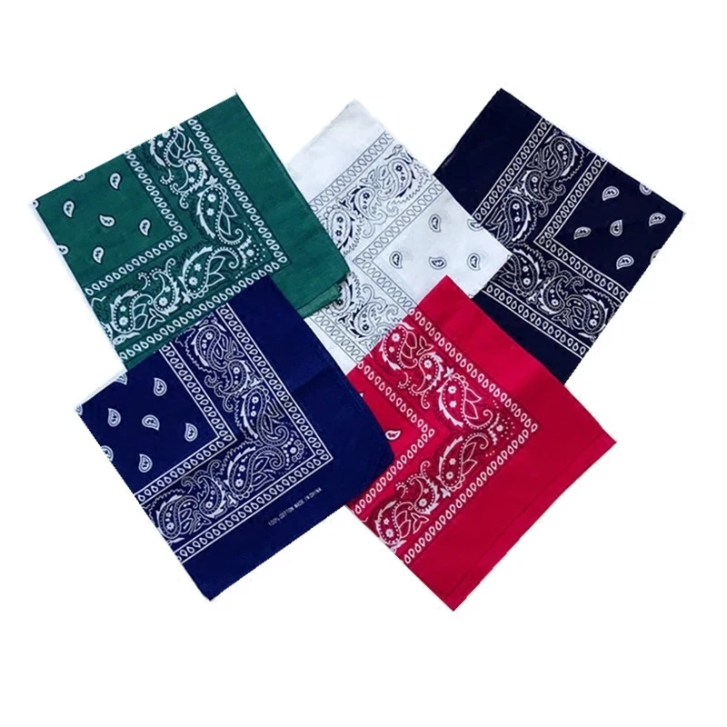 

promotion fashion 100% cotton free custom logo square bandana