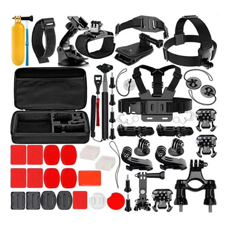 

2020 customized 57-in-1 Gopro Hero accessory set for sports camera, Black
