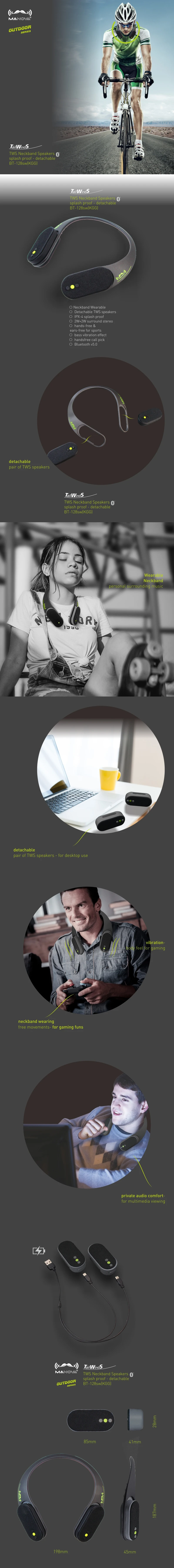 Outdoor sports hanging neck speaker microphone portable wireless amplifier speaker - ANKUX.COM