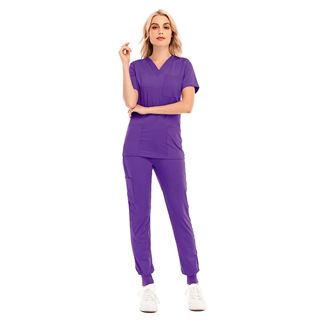 

V-Neck Custom joggers srubs sets scrubs medical nurse uniform