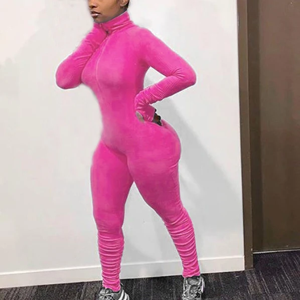 

FS1655D Hot sale Ladies zipper Rompers women Fashion jumpsuit