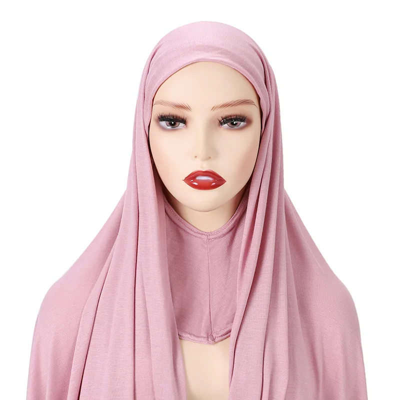 

Bonnet Hijab Full Cover Inner Scarf Ready To Wear Hijab With Underscarf for Muslim Women Cotton Hijabs with underCap