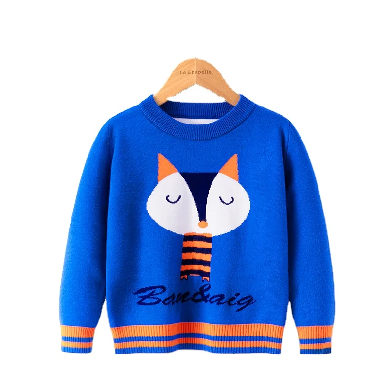 

Girls' sweaters, Fox jacquard cartoon children's western style, bottoming sweaters