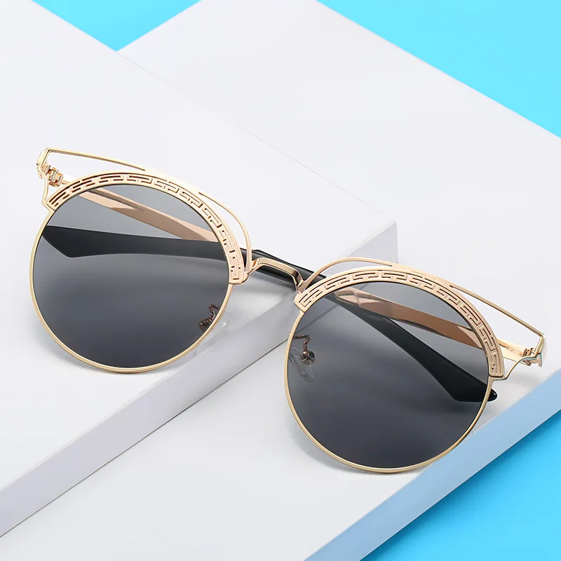 

SKYWAY 2020 New Style Vintage Fashion Metal Sunglasses Custom Logo Women Round Sun Glasses