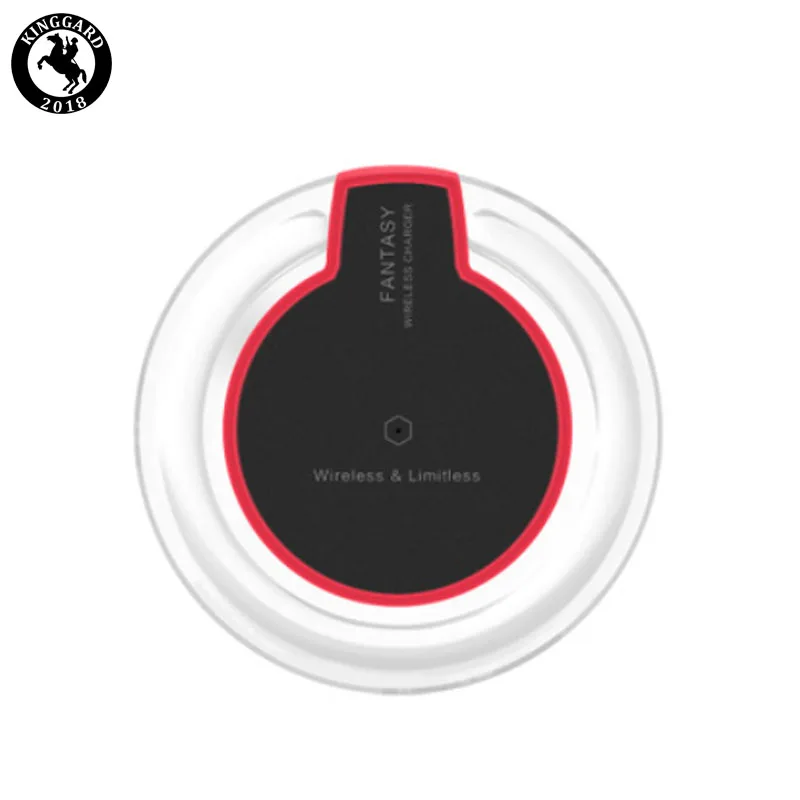 

portable 5w charger pad K9 crystal wireless charger for iphone, Black white